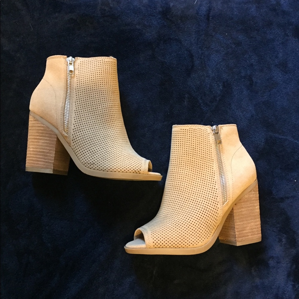 Peep toe booties